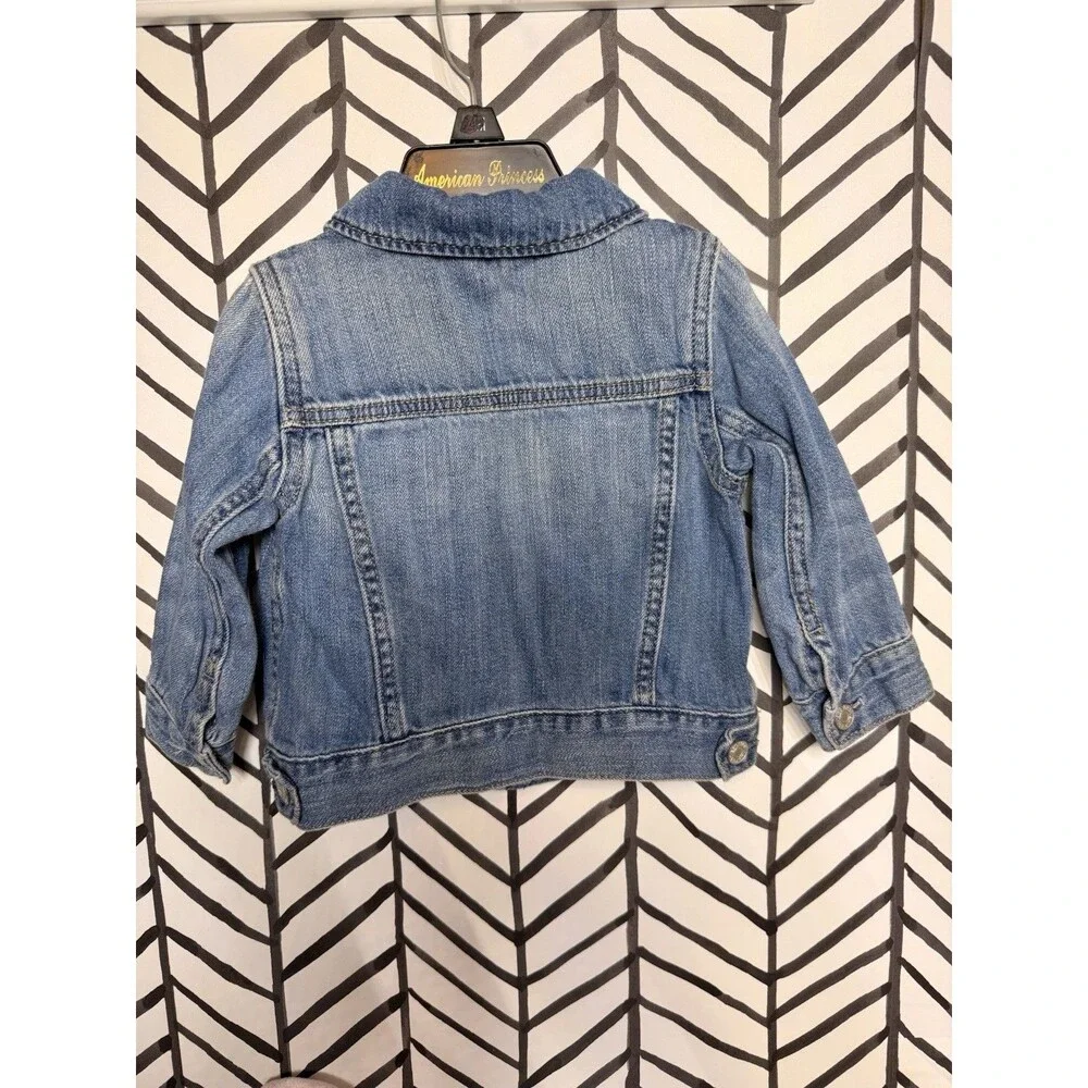 Gap Blue Denim Snap Button Jean Jacket Toddler Girls 12M-18M 2046